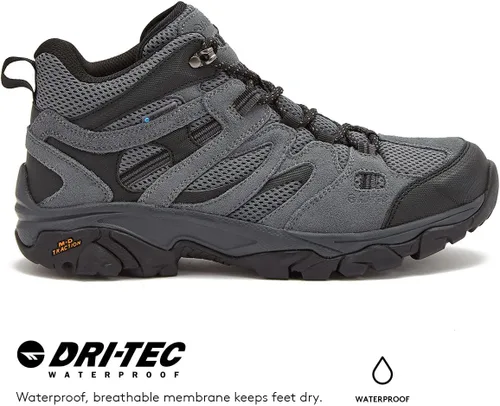 Vista 3 de HI-TEC Ravus WP - Botas de senderismo impermeables para hombre, ligeras y transpirables para exteriores