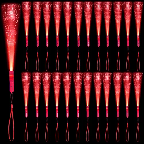 Vista 8 de Paquete de 12 varillas luminosas blancas de fibra óptica a granel con 3 modelos intermitentes para el 4 de julio, Navidad, Halloween, cumpleaños
