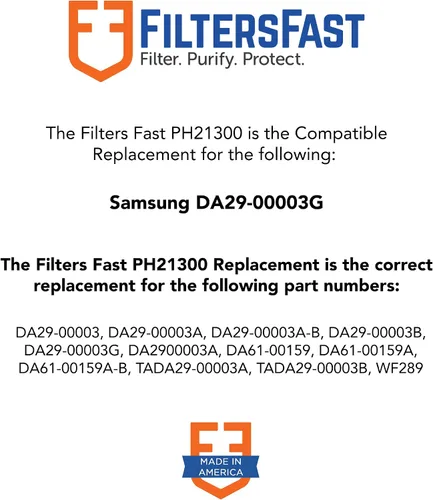 Vista 2 de Filters Fast PH21310 - Repuesto compatible con cartucho de filtro de agua de carbono Samsung DA29-00020B, dispensador de agua para refrigerador