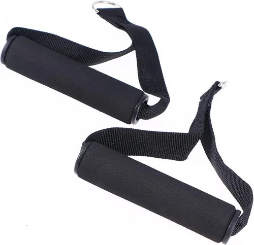 Vista 7 de Happyyami Par de accesorios deportivos de agarre de mano ajustable, asas de ejercicio, mango de cuerda, mango de banda de gimnasio, polea, banda
