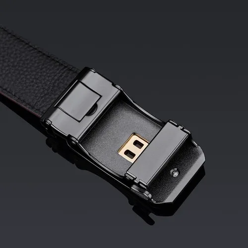 Vista 4 de VANNANBA Cinturón para hombre, cinturón de trinquete de moda de cuero genuino para hombres. Tamaño ajustable