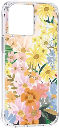 Vista 2 de Rifle Paper Co Funda para iPhone 13 Pro Max, protección contra caídas de 10 pies, acentos de lámina dorada, 6.7 pulgadas, Marguerite