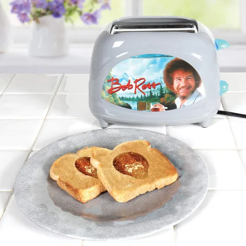 Vista 4 de Uncanny Brands Tostadora Bob Ross: tuesta la cara icónica de Bob en tu tostada