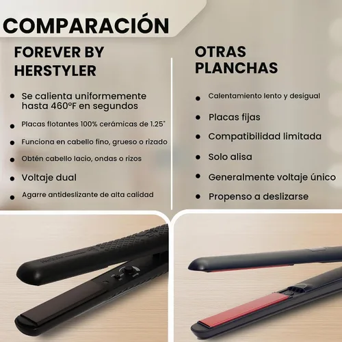 Vista 8 de Planchita de cerámica plana Forever Herstyler Classic, Hot Pink