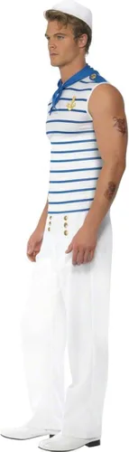 Vista 3 de Smiffys Fever - Disfraz de marinero francés masculino