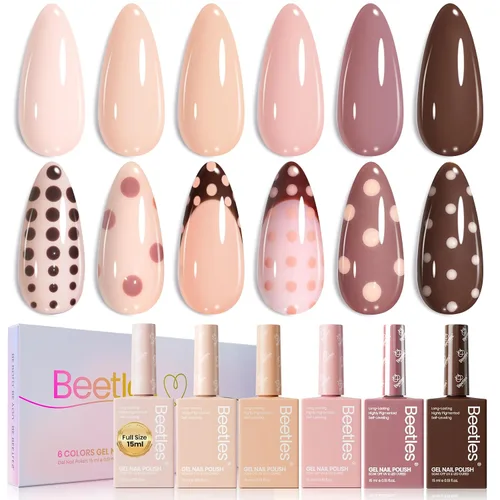 Vista 23 de Beetles - Kit de 23 esmaltes de uñas de gel con luz UV, kit de esmalte de gel de 12 colores 1-Elegancia acogedora