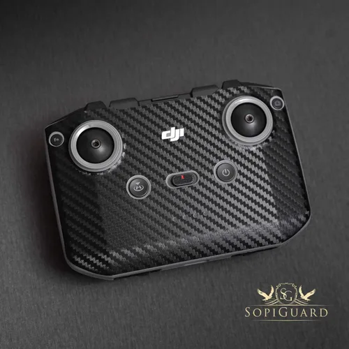 Vista 9 de SopiGuard Skin for DJI Mavic Air 2s Juego completo de calcomanías de vinilo de precisión + controlador + 3 fundas de batería (3M negro carbón)
