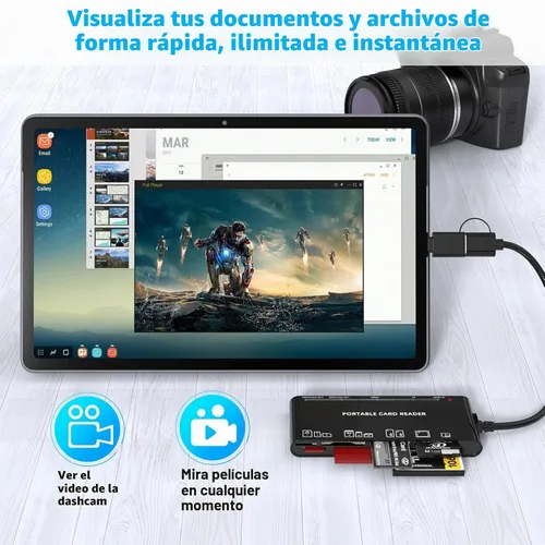 Vista 8 de xD-Picture - Lector de tarjetas USB 3.0, lector de tarjetas de memoria para tarjetas xD/CF/MS/SD/TF - Lector de tarjetas 7 en 1 para Windows, Mac