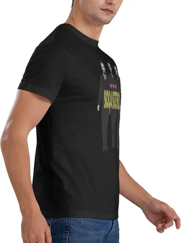 Vista 4 de Soda Music and Stereo - Camiseta de manga corta para hombre, diseño casual, cuello redondo, unisex, color negro
