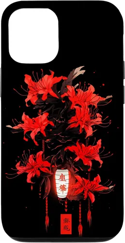 Vista 28 de iPhone 16 Red Spider Lily Funda de anime de manga estética japonesa japonesa