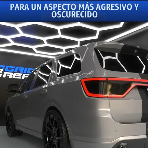 Vista 6 de Se adapta al kit de tinte de luz trasera Dodge Durango 2014-2024. Accesorios de superposición de luz trasera de vinilo ahumado negro oscuro.