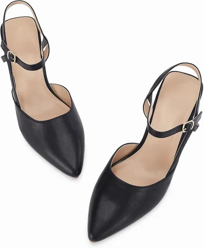 Vista 4 de Coutgo Zapatos de tacón bajo y grueso para mujer, tacón puntiagudo cerrado, para boda, fiesta, vestido