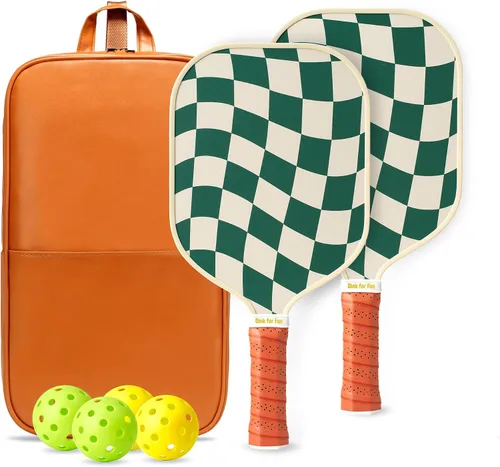 Vista 20 de Juego de 2/4 palas de pickleball - Raqueta de pickleball de grafito/fibra de vidrio aprobada por USAPA, 2 raquetas de pickleball, 4 pelotas y 1