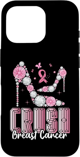 Vista 20 de iPhone 16 Crush Breast Cancer High Heels Bling Cancer Awareness Case