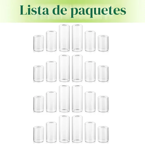 Vista 7 de Hewory - Jarrones de cristal para flores: 24 piezas de jarrones pequeños cilíndricos modernos a granel