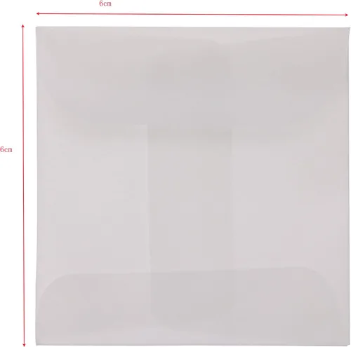 Vista 2 de ONLYKXY 60 unidades de 2.4 x 2.4 in/2.36 x 2.36 pulgadas blanco translúcido mantequilla bolsa sobre bolsa pequeña para joyería anillo etiqueta foto