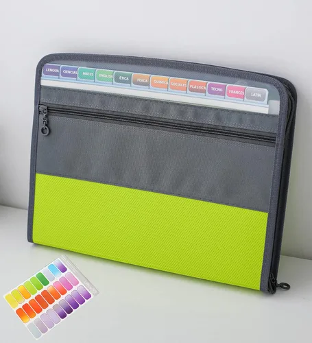 Vista 17 de NAFY Organizador de archivos de acordeón, carpeta de archivos expandible de 13 bolsillos con cremallera, tamaño carta A4, carpetas de archivos