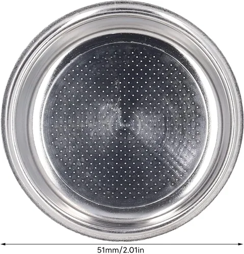 Vista 3 de Cesta de filtro de 2.008 in, cesta de filtro para máquina de café expreso, taza de filtro de café de acero inoxidable, taza de filtro de café