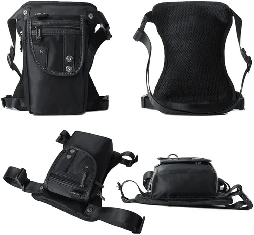 Vista 21 de Riñonera táctica al aire libre para hombres y mujeres, bolsa multifuncional para el muslo para motocicleta, bicicleta, senderismo, viajes, pesca