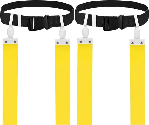 Vista 9 de DkOvn Cinturón de Fútbol Americano con Banderas, 2 piezas, Cinturón Ajustable de Fútbol Americano con Cinturón y Banderas, para Jóvenes, Adultos