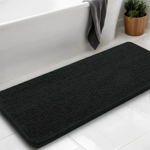 Vista 20 de Alfombras de baño en forma de U, alfombras de baño de felpilla súper absorbentes y respaldo antideslizante de PVC fuerte para inodoros, lavables a