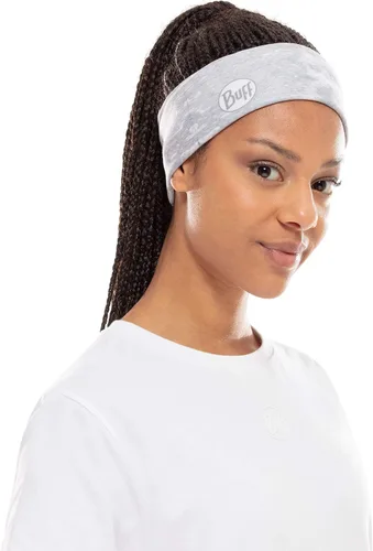 Vista 4 de BUFF CoolNet - Polaina de cuello UV, protección solar UPF 50, transpirable, versátil, máscara facial de secado rápido, blanco y gris, tamaño adulto