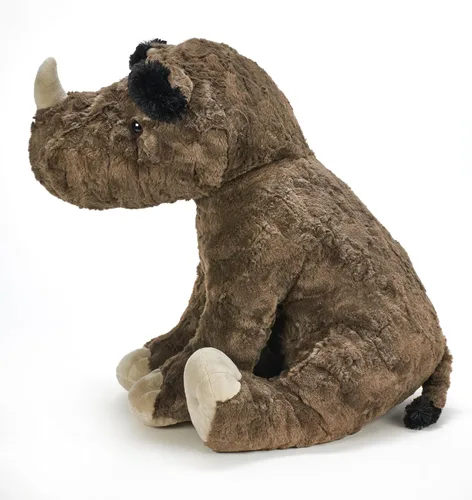Vista 2 de The Petting Zoo Rinoceronte de peluche, regalos para niños, animales salvajes del zoológico Onez, juguete de peluche de rinoceronte texturizado