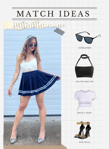Vista 5 de Avidlove Falda plisada para mujer, uniforme escolar, minifalda plisada para animar