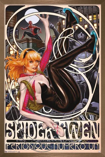 Vista 14 de Trends International Marvel Comics - Póster de pared de Spider-Gwen - Cover #1, 14.725 x 22.375 pulgadas, versión enmarcada de madera de granero