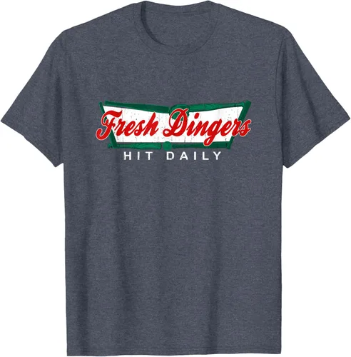 Vista 106 de Camiseta divertida de béisbol y softbol Don't Bunt Hit Fresh Dingers, Negro