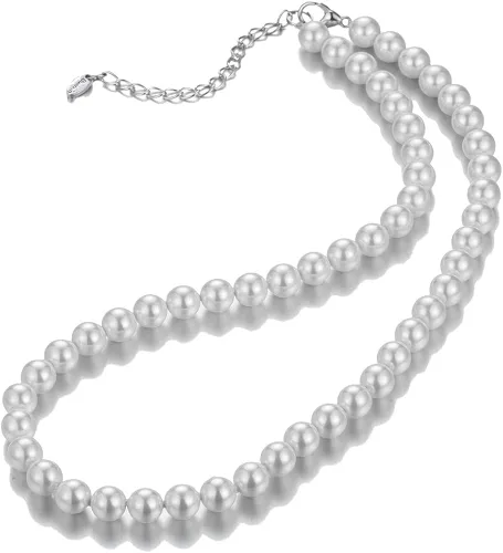 Vista 2 de BULINLIN - Gargantilla de cuentas con perlas, joyería de moda para cumpleaños, regalo para mujer
