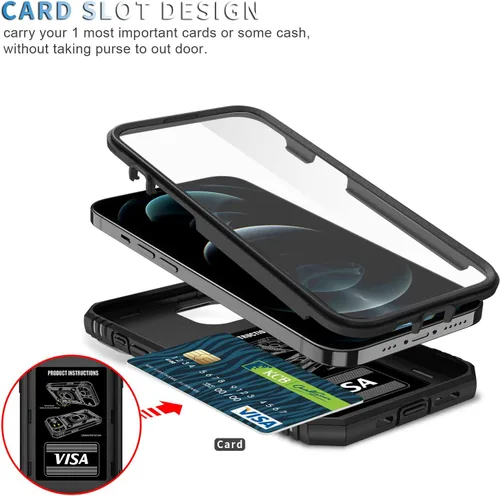 Vista 2 de Fetrim Funda para iPhone 12 PRO MAX, Funda de teléfono con soporte de anillo de rotación para Apple iPhone 12 PRO MAX - Negro