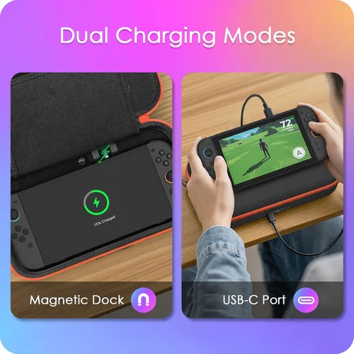Vista 3 de VAWVVA Charging Case for Nintendo Switch 2 - Travel Carrying Bag with Built-in 20000mAh Battery, 35W Magnetic USB-C Output & Adjustable Shoulder