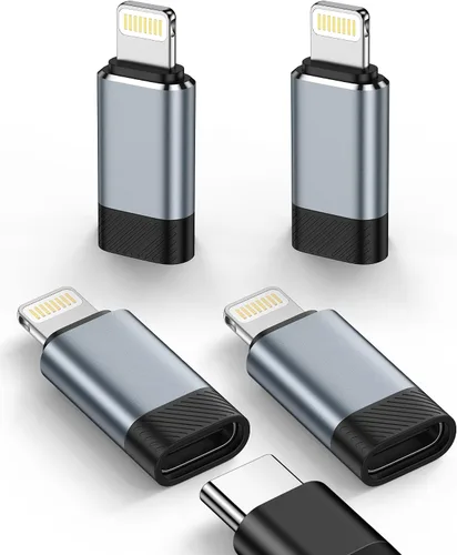 Vista 8 de Adaptador USB C a Lightning, paquete de 4, carga rápida y sincronización de datos, convertidor USB-C hembra a Lightning macho para iPhone 14 13 12