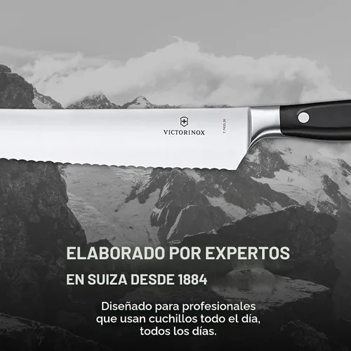 Vista 7 de Victorinox Grand Maitre - Cuchillo para pan y pastelería (10.25 pulgadas, hoja dentada forjada, mango negro)