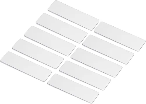 Vista 8 de PATIKIL 2.73 x 0.78 pulgadas, 10 etiquetas de metal para nombre, esquinas redondas con alfiler, etiqueta de nombre personalizada para oficina, Negro