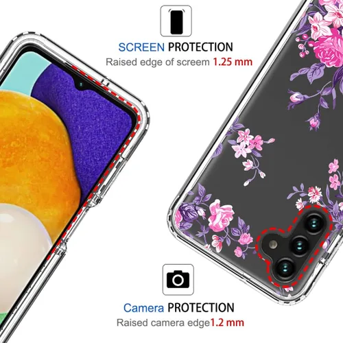 Vista 2 de Funda para Galaxy A13 5G, para Samsung A13 5G con protector de pantalla de vidrio templado, suave 360 cuerpo completo, a prueba de golpes, híbrida