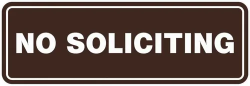 Vista 24 de Estándar No Soliciting Door/Wall Sign - Negro - Pequeño