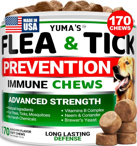 Vista 10 de Prevención de pulgas y garrapatas masticables para perros - 240 masticables