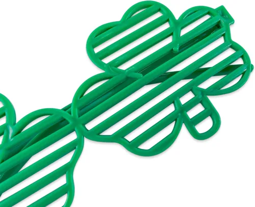 Vista 2 de St. Patricks Day Shamrock Four Leaf Clover Green Lucky Plastic Shutter Glasses, Shades, Sunglasses, Party Props