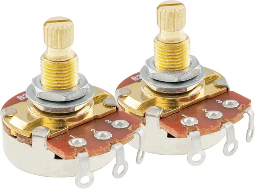 Vista 6 de Musiclily Pro Brass Thread - Potenciómetros de control de tamaño métrico completo A1 Meg Audio Taper para guitarra (juego de 2)
