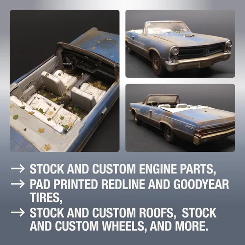 Vista 3 de AMT 1965 Pontiac GTO 2T 1/25ª Escala Kit de Modelo, Blanco (AMT1191M)