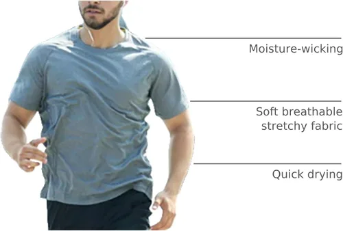 Vista 16 de Camisetas de entrenamiento para hombre, de manga corta, de secado rápido, atlético, gimnasio, activo, absorbe la humedad