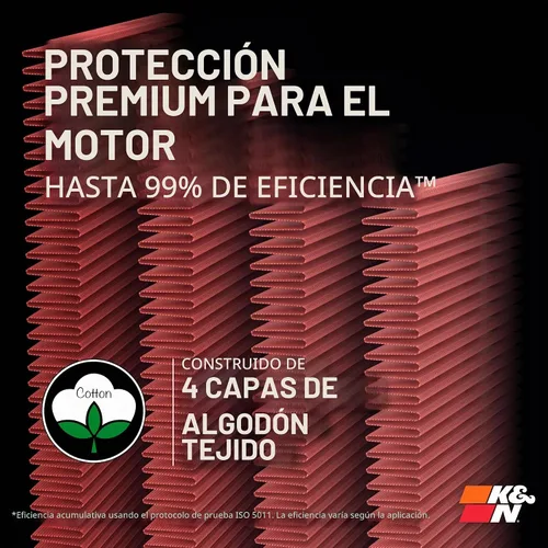 Vista 4 de K&N, 33-2233, filtro de aire de repuesto de alto rendimiento