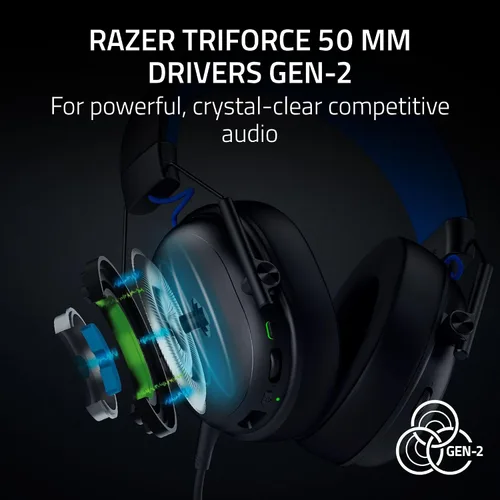 Vista 3 de Razer BlackShark V3 X HyperSpeed Wireless Gaming Headset for PS5: 50mm Drivers - Cardioid Mic - 2.4 GHz, Bluetooth - Works with PC, Mac, Nintendo