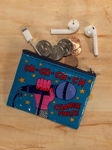 Vista 4 de Blue Q Monedero – Bonita bolsa para monedas para hombres y mujeres, cartera pequeña, organizador de llavero, bolsa con cremallera para monedas