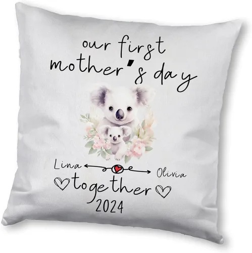 Vista 7 de Happy Mother's Day Koala Design, Personalised Pillow Case Decor for Home, Present for Mom, Grandmother, for Her