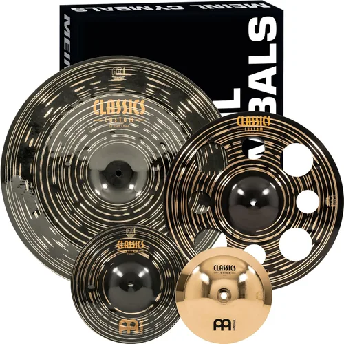 Vista 7 de Conjunto de platillos en caja con hihats de 15", choque de 20", choque-paseo de 22" más un choque de basura de 18" gratis – Classics Custom Dark