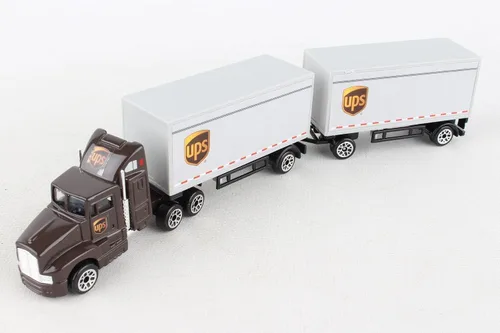 Vista 2 de Tractor con 2 remolques Daron UPS Die Cast