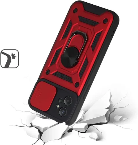 Vista 4 de PT - Funda con función atril para cámara Motorola G Power 5G 2023 XT2311DL + soporte de regalo (rojo)